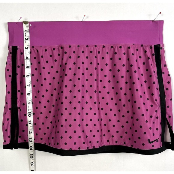 Nike Golf Skort Womens Medium Lined Tennis Pickleball Pink Black Polka dots - Picture 7 of 7